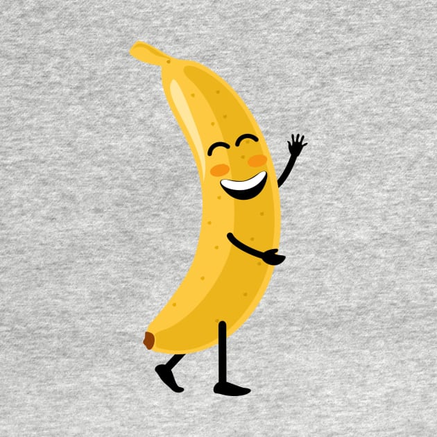 Funny happy cute dancing smiling banana by marryslinter